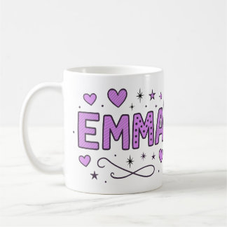 Caneca De Café 3 Color Emma 2 . Doodle