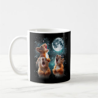Caneca De Café 3 Esquilo Moon Howling Cabeça de Esquilo Engraçado