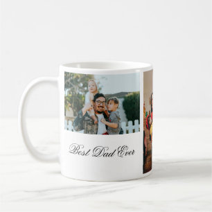 Caneca De Café 3 Fotografias Personalizadas E Texto Branco