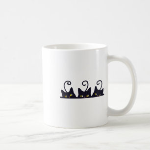 Caneca De Café 3 Gatos Pretos Gatos Engraçados Adoram Designs Hom