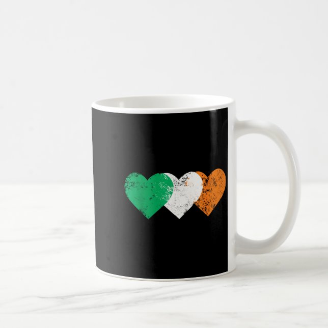 Caneca De Café 3 Hearts Ireland Flag St. Patricks Day Irish Flags (Direita)