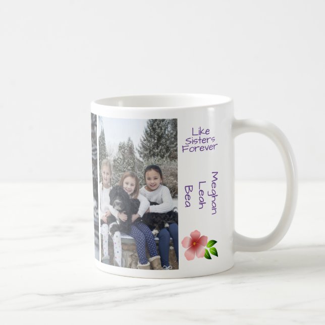 Caneca De Café 3 Melhores Amigos Como Irmãs Personalizam Nomes (Direita)