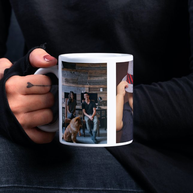 Caneca De Café 3 Modelo de Foto Personalizado (Criador carregado)
