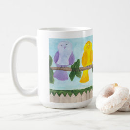 Caneca De Café 3 Pássaros Coloridos