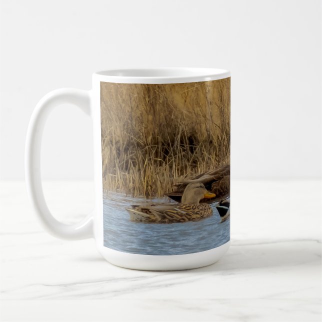 Caneca De Café 3 Patos, 11 oz ou 15 oz (Esquerda)