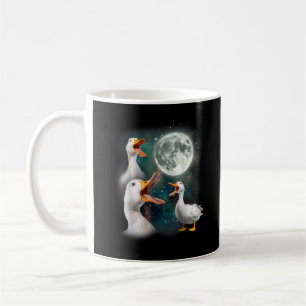 Caneca De Café 3 Patos Uivam Para a Lua Engraçado Estranho Assomb