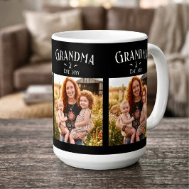 Caneca De Café 3 Photo Grandma Est Year Custom Name Number Grands