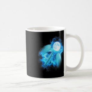 Caneca De Café 3 Prancha de Surfe Uivando Para a Lua Azul Colorid