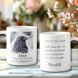 Caneca De Café 3. Raven 2026 Year of Change Powerful Intention