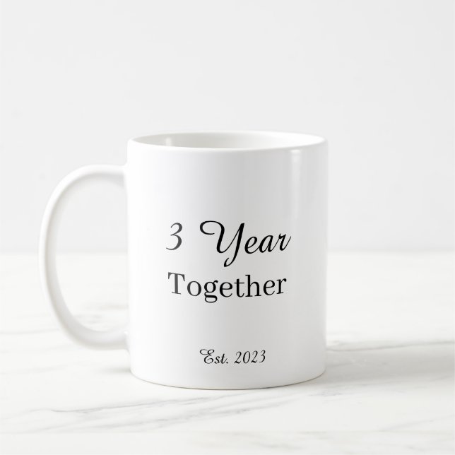 Caneca De Café 3 Year Anniversary Mug – First Wedding Anniversary (Esquerda)