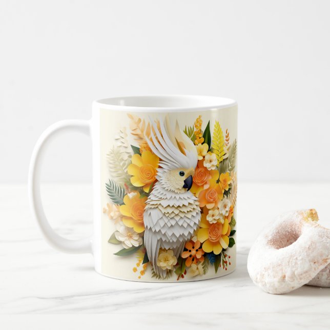 Caneca De Café 3D com aparência de branco impresso (Com Donut)