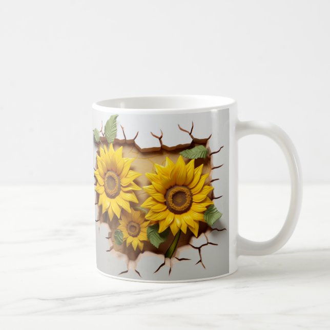 Caneca De Café 3D Floral Mug (Direita)