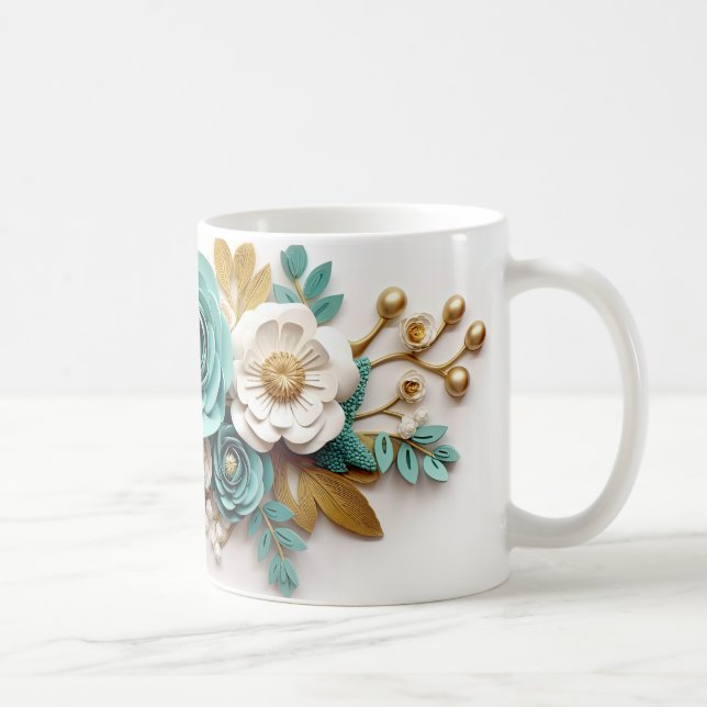 Caneca De Café 3D Floral Mug (Direita)