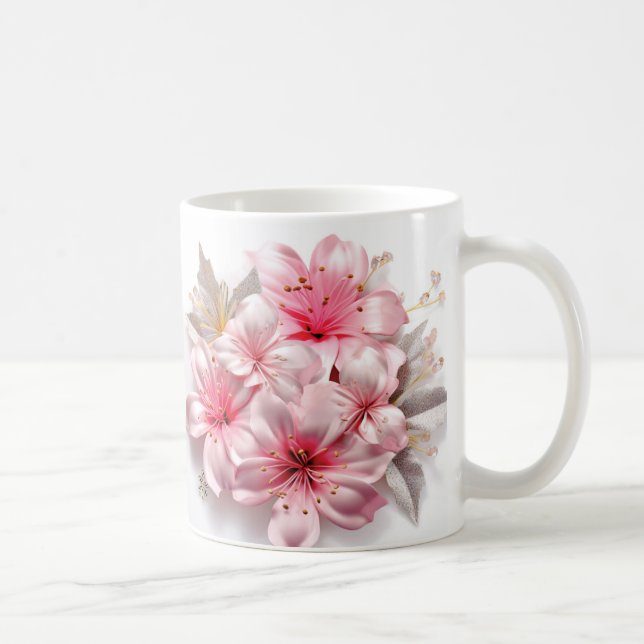 Caneca De Café 3D Floral Mug (Direita)