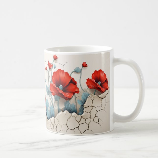 Caneca De Café 3D Floral Mug (Direita)