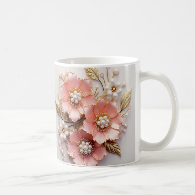 Caneca De Café 3D Floral Mug (Direita)