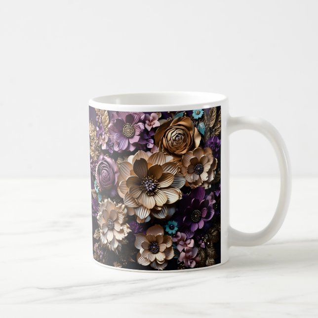 Caneca De Café 3D Floral Mug (Direita)