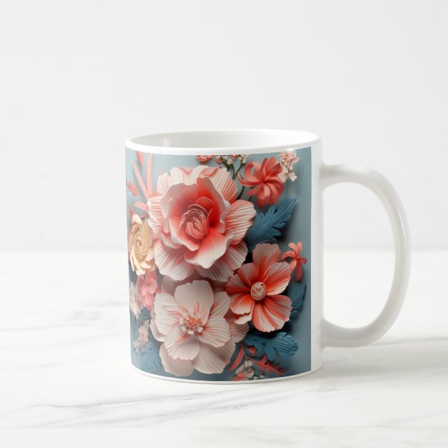 Caneca De Café 3D Floral Mug (Direita)