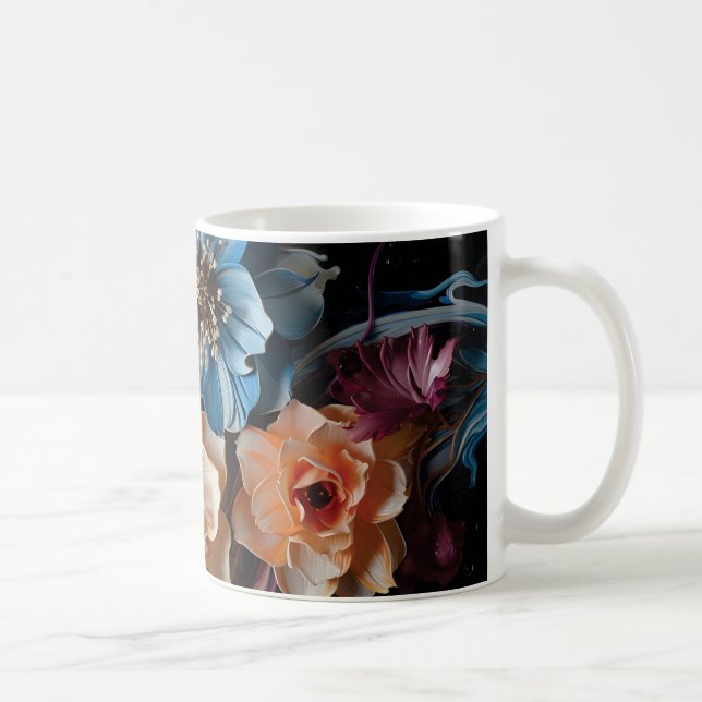 Caneca De Café 3D Floral Mug (Direita)