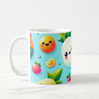 Caneca De Café 3D Frutas Kawaii
