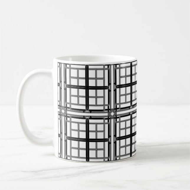 Caneca De Café 3D grey geometric abstract pattern background.3d b (Esquerda)