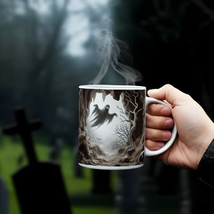 Caneca De Café 3d Halloween Spooky Ghost Em Uma design De Caverna