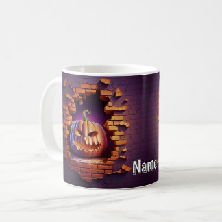 Caneca De Café 3D Olhe Muro Impresso Invasão Jack o lanterna