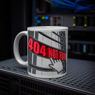 Caneca De Café 404 Mensagem de erro de site não encontrada