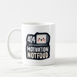 Caneca De Café 404 Motivação Não Encontrada – Dia Preguiçoso Fofo
