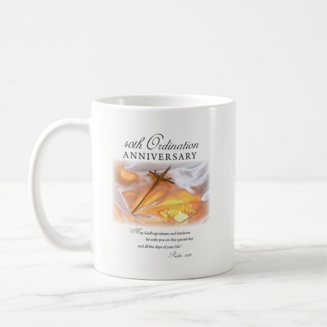 Caneca De Café 40.º Aniversário da Ordenação, Vela Cruzada (Esquerda)