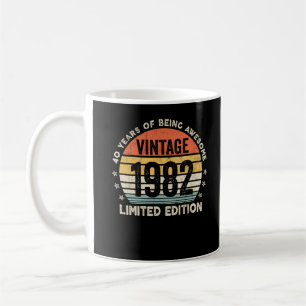 Caneca De Café 40 Anos De Estar Incrível Vintage 1982