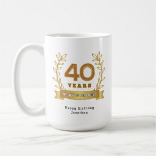 Caneca De Café 40 anos de sensatez - personalizados