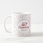 Caneca De Café 40 anos Ruby Hearts<br><div class="desc">Projetado para coordenar com nossa coleção de Ruby Hearts do 40º aniversário. Com corações rubis delicados. Personalize com suas informações especiais de 40 anos de rubi em carta de rubi. Projetado por Thisnotme©</div>