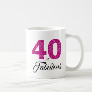Caneca De Café 40 e aniversário de 40 anos cor-de-rosa fabuloso