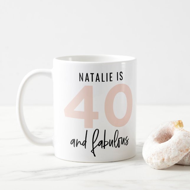 Caneca De Café 40 e fabuloso presente de tipografia ousada (Com Donut)