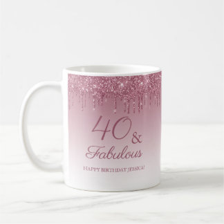 Caneca De Café 40 e Fabuloso Rosa de Coleta Rosa Dourada