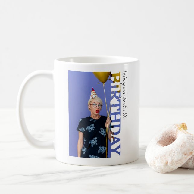 Caneca De Café 40th Birthday Photo college Party  (Com Donut)