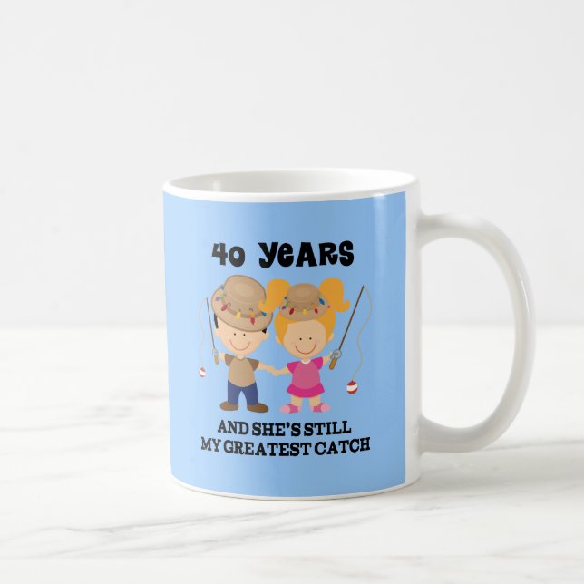 Caneca De Café 40th Presente do aniversário de casamento para ele (Direita)