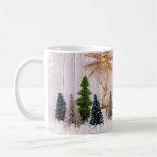 Caneca De Café 4149Árvores com cervo e neve