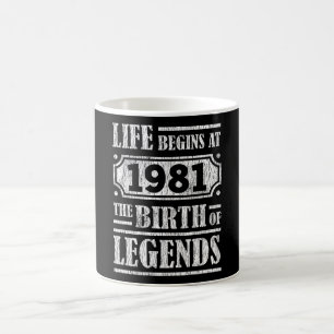 Caneca De Café 44 Anos De 1981 Nascimento Da Lenda 44