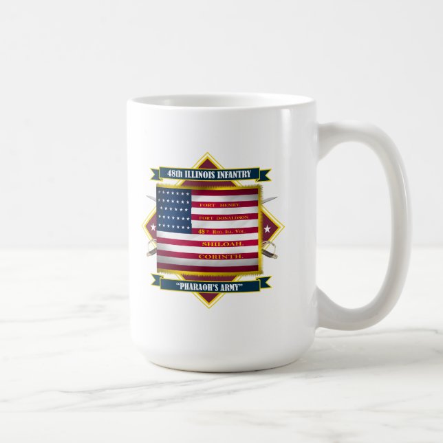 Caneca De Café 48.a Infantaria Voluntária de Illinois (Direita)