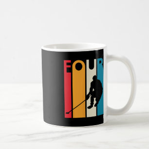 Caneca De Café 4.º Aniversário Presente Quatro Vintage Hockey Ani
