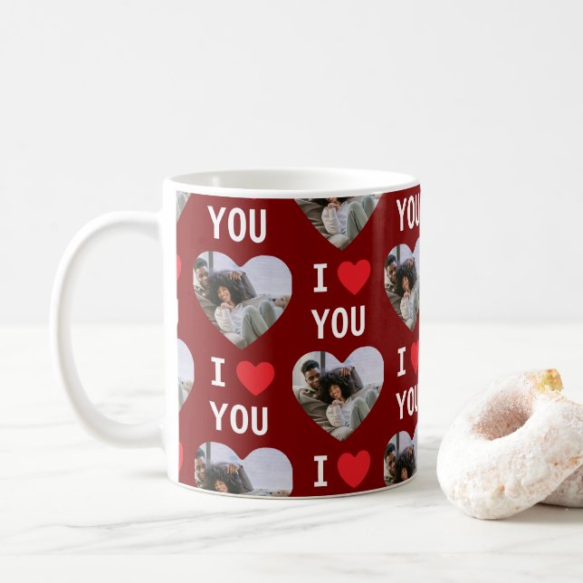 Caneca De Café 4 Colagem de Fotografias Que Te Amo (Com Donut)