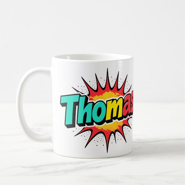Caneca De Café 4 Color Thomas 1 - Retro Comic (Esquerda)