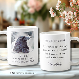 Caneca De Café 4. Corvo 2026 Ano de Mudança Intenção Poderosa
