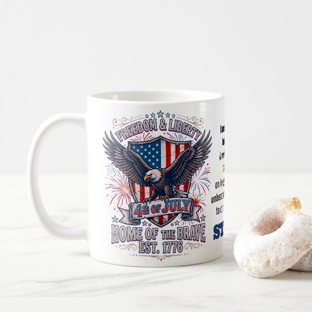 Caneca De Café 4 de Julho (Com Donut)
