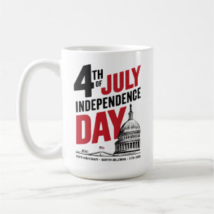 Caneca De Café 4 de Julho 250º Aniversário Dia da Independência