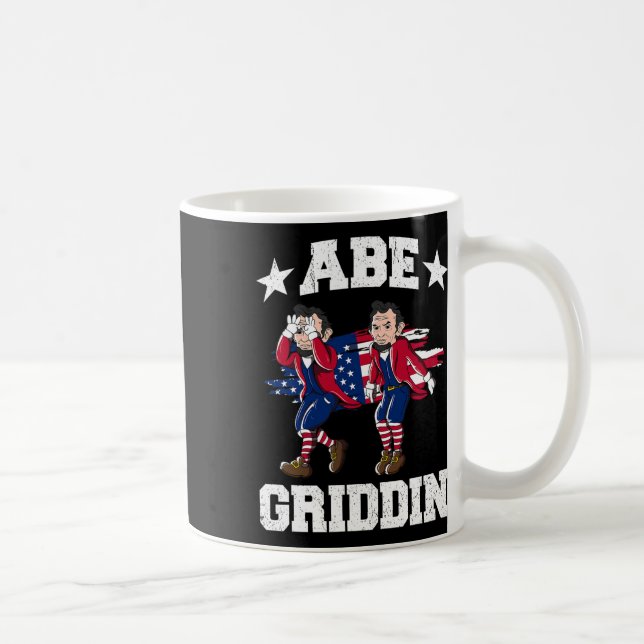 Caneca De Café 4 De Julho Abraham Lincoln Griddy Abe Griddin  (Direita)