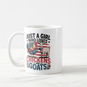 Caneca De Café 4 De Julho Apenas Uma Garota Que Ama Frango E Cabr