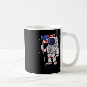 Caneca De Café 4 De Julho Astronauta Americano Bandeira Difundida